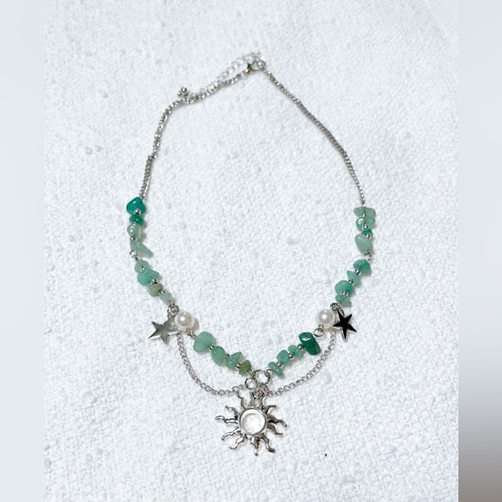Beaded sun necklace M179 - Picture 2 of 4